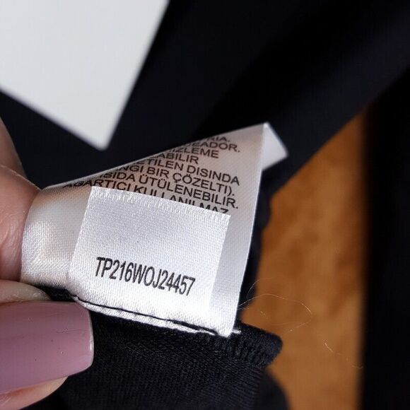 TIBI Womens Top Large Black Off Shoulder Bodysuit 100% Wool Stretch Knit - Picture 6 of 9